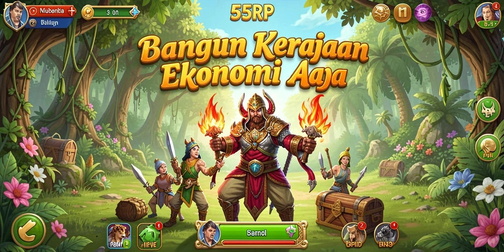 Tangkapan layar utama 55RP menampilkan pengelolaan bisnis yang seru.