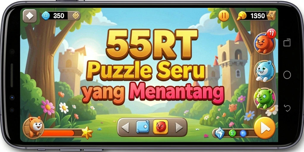 Screenshot utama 55RT menunjukkan gameplay menarik dari permainan Puzzle.