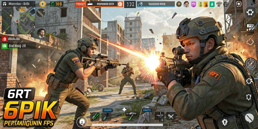 Gameplay mendebarkan di <strong>6RT</strong> dengan pertempuran intens dan strategi taktis.