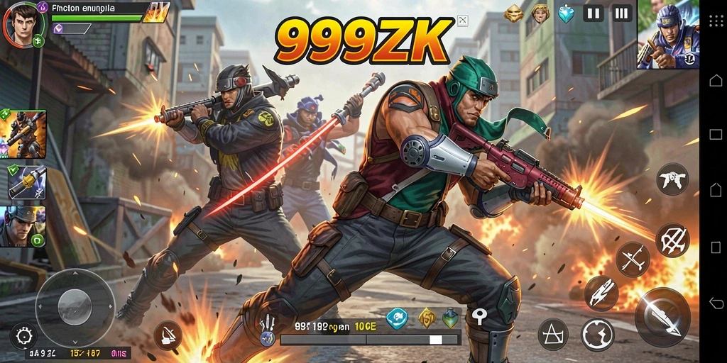 Tampilan seru dari gameplay action 999ZK dengan pertarungan mendebarkan.