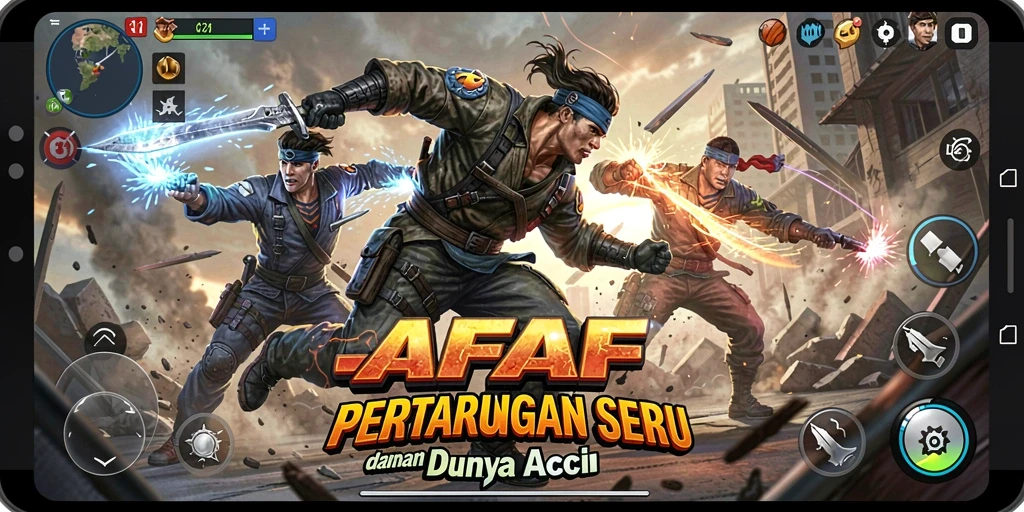 Screenshot AFAF menampilkan aksi pertarungan yang mendebarkan.