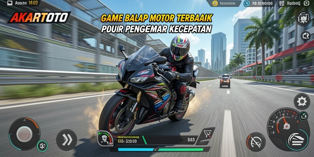 Tampilkan aksi balap motor yang mendebarkan dalam AKARTOTO.