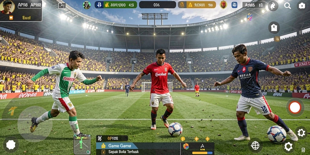 Tampilan gameplay sepak bola yang mendebarkan di API88.