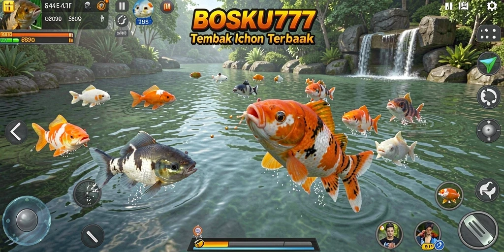 Screenshot gameplay BOSKU777 menampilkan aksi menembak ikan yang seru.