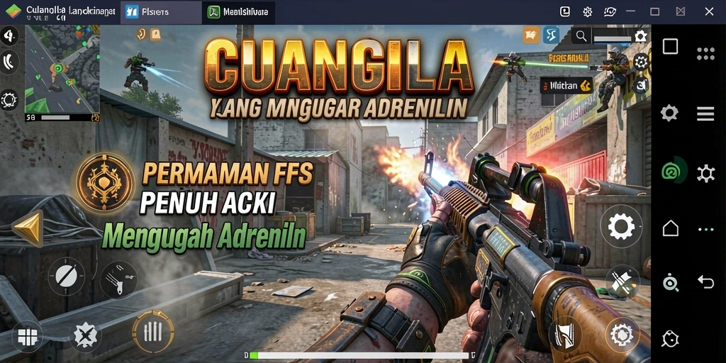 Screenshot CUANGILA menampilkan aksi tembak-menembak seru dalam permainan FPS.