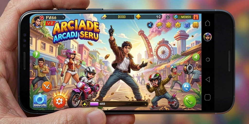 Tampilan gameplay FW66 yang seru dan mendebarkan dalam mode Arcade.