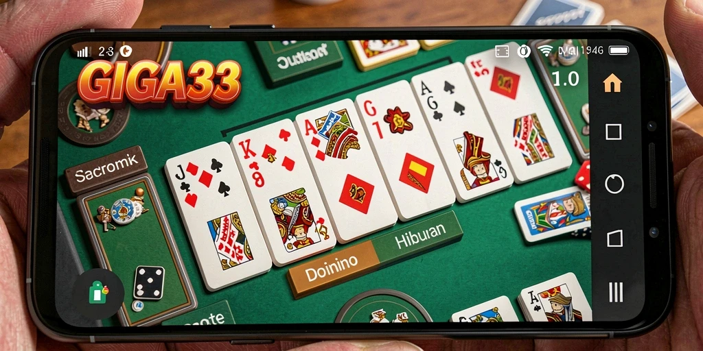 Screenshot utama GIGA33 menampilkan gameplay Domino yang mengasyikkan.