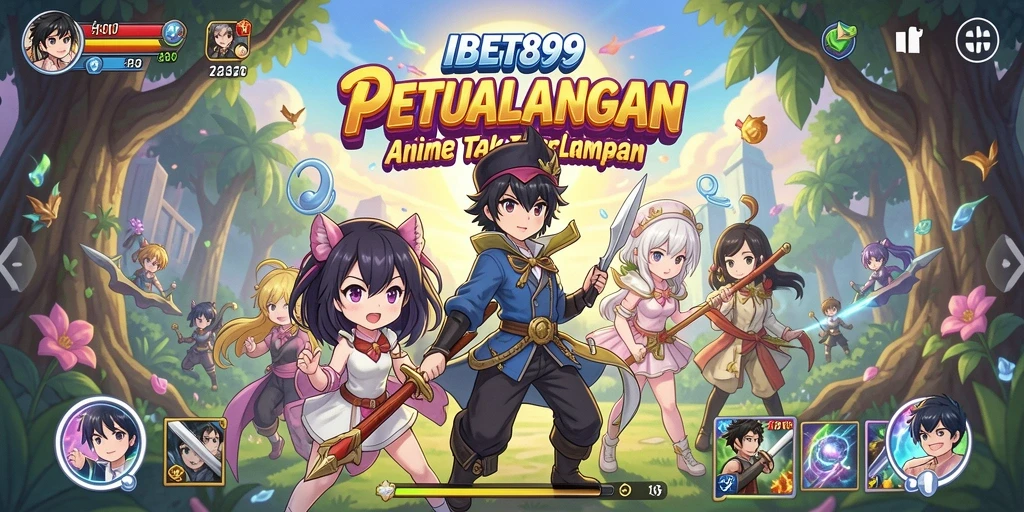 Tampilan gameplay IBET899 dengan karakter anime yang beraksi.