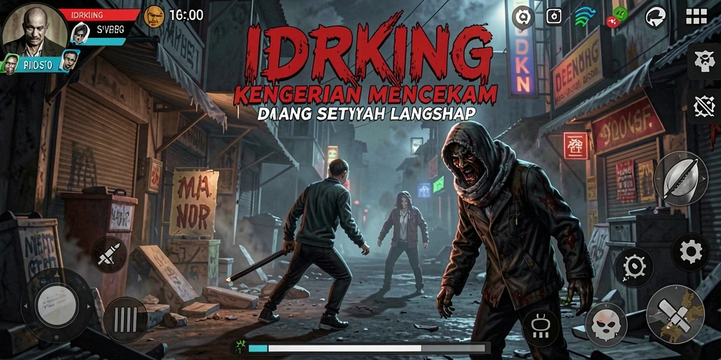 Screenshot gameplay IDRKING menampilkan momen menyeramkan yang menegangkan.