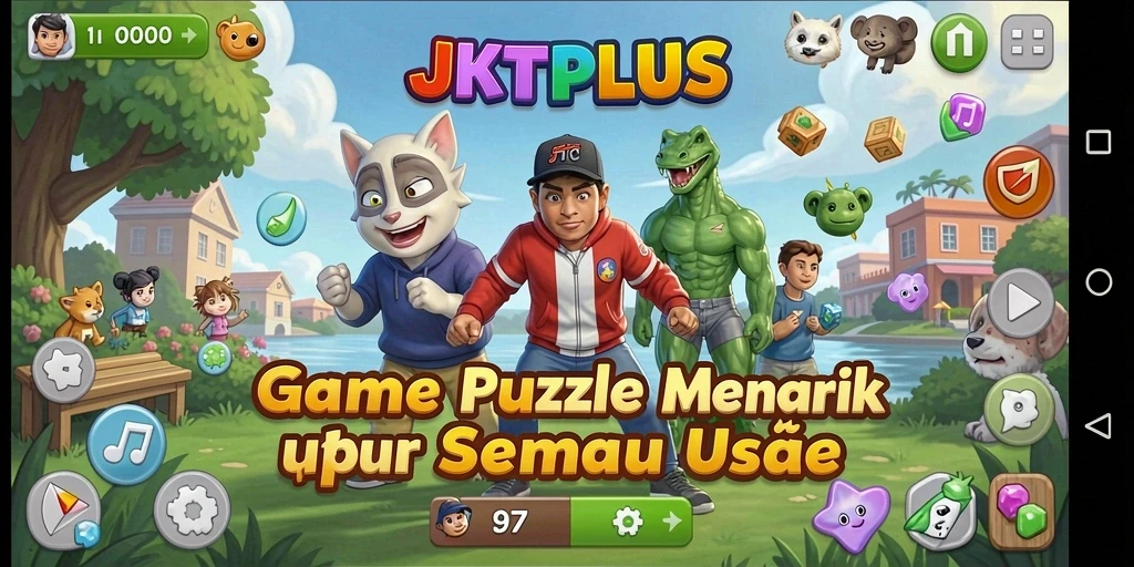 Tampilan gameplay JKTPLUS dengan tantangan puzzle yang menarik.