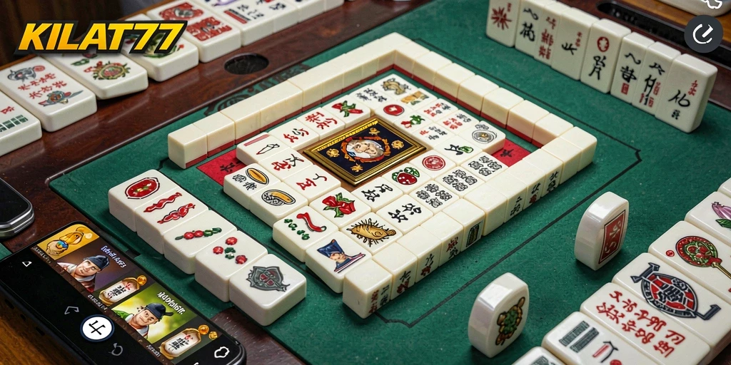 Screenshot gameplay KILAT77 yang menunjukkan papan Mahjong yang menarik.