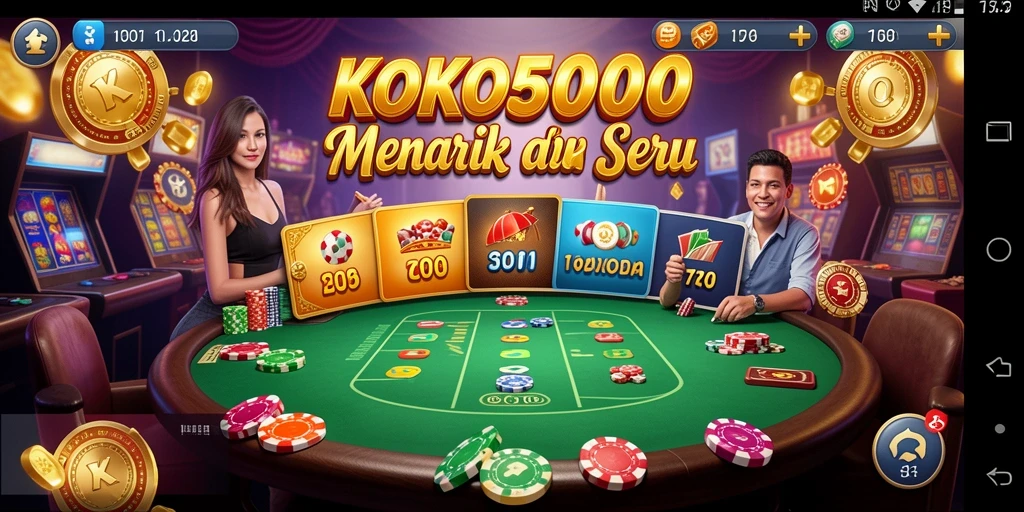Tampilan dinamis gameplay KOKO5000 dengan suasana Kasino.