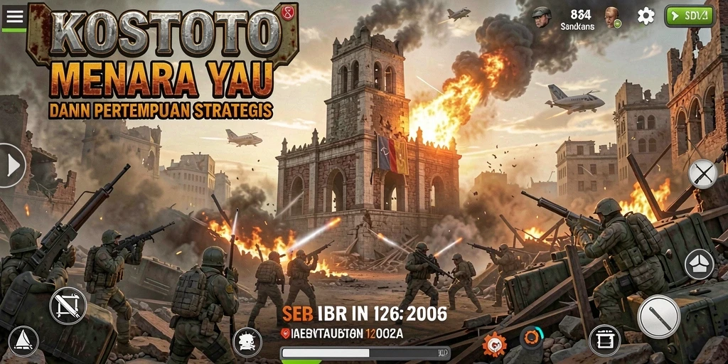 Tampilan strategis dari gameplay Tower Defense di KOSTOTO.