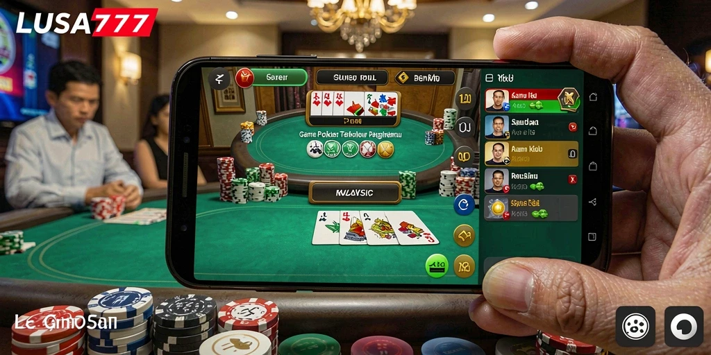 Tampilan menarik dari gameplay Poker di LUSA777