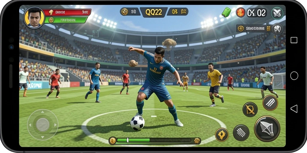 Tampilan gameplay olahraga yang mendebarkan saat bermain QQ222.