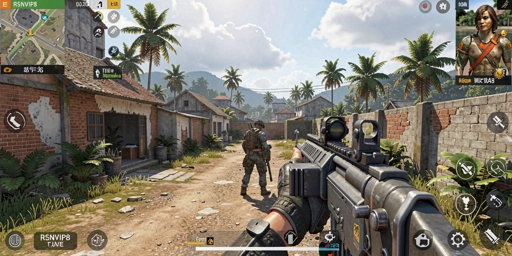 Tampilan gameplay menarik dari RSNVIP8 dengan aksi TPS seru.