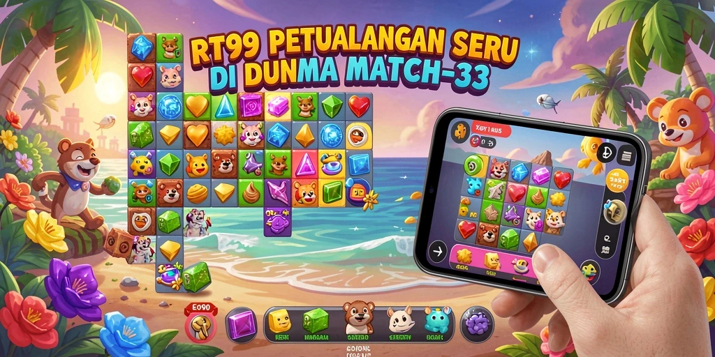 Screenshot gameplay RT99 menampilkan momen mencocokkan bola berwarna.