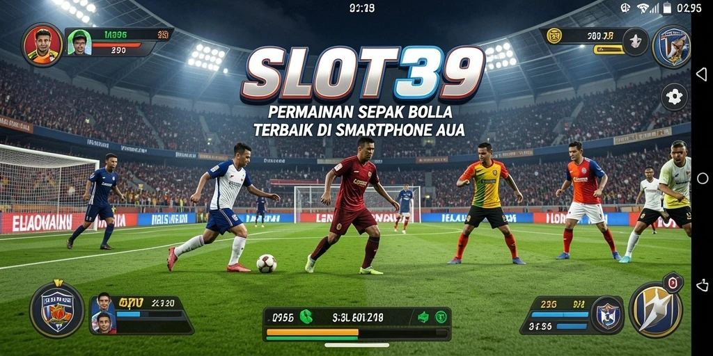 Screenshot utama SLOT39 menampilkan suasana pertandingan sepak bola yang seru dan mendebarkan.