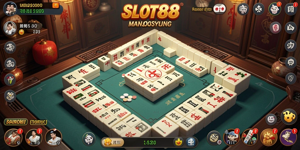 Tampilan gameplay SLOT88 yang menampilkan aksi permainan Mahjong yang seru.