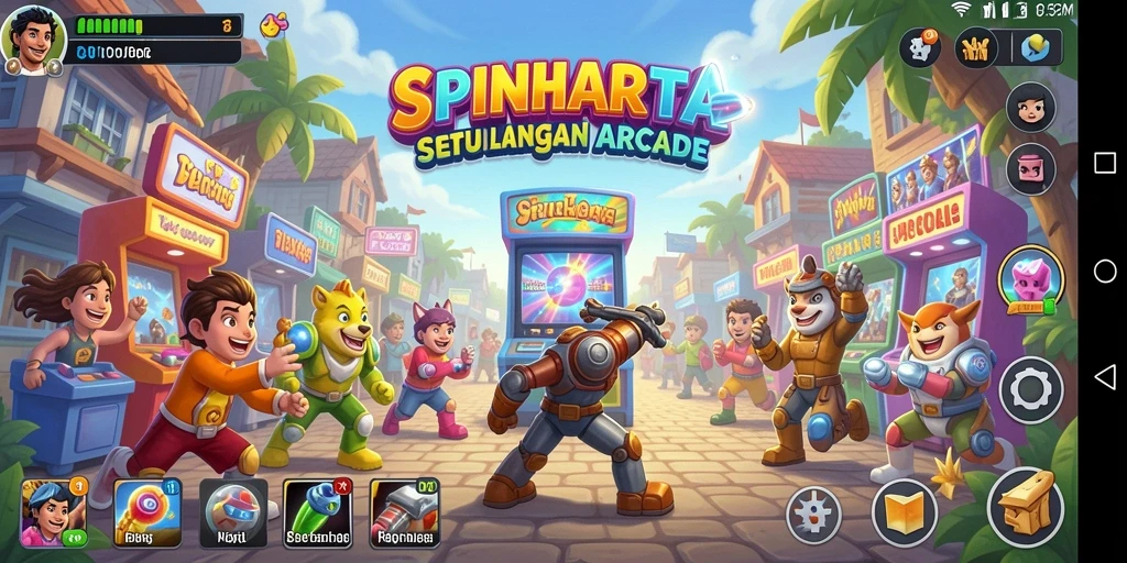 Tampilan gameplay SPINHARTA yang seru dan penuh petualangan.