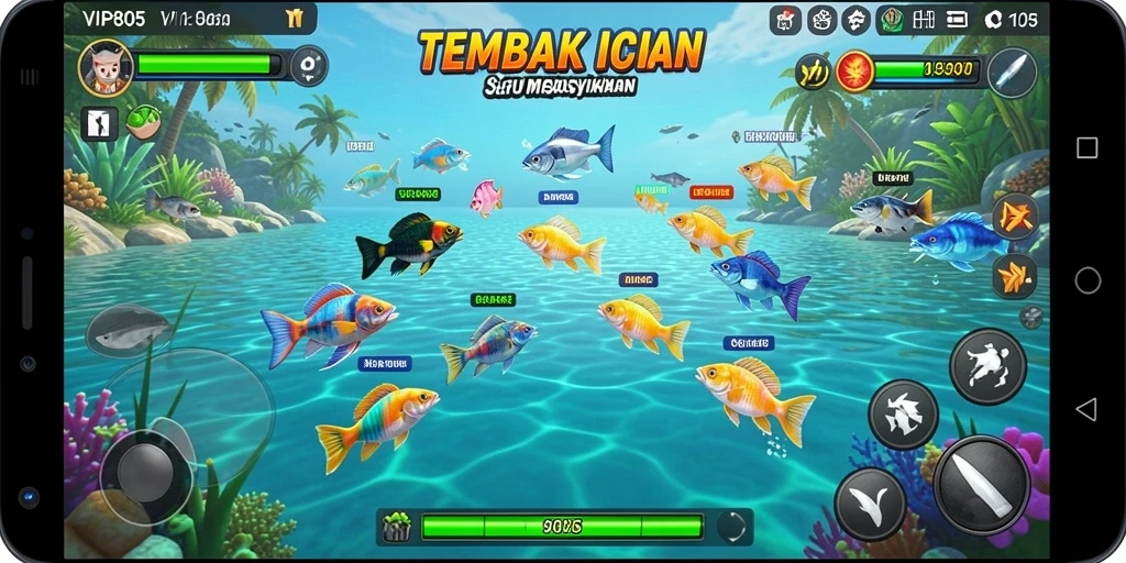 Screenshot gameplay Tembak Ikan yang penuh aksi dan seru.