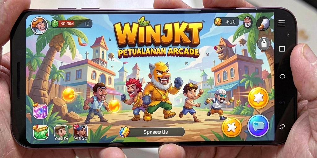 Tangkapan layar gameplay <strong>WINJKT</strong> yang menunjukkan aksi seru dan tantangan Arcade.