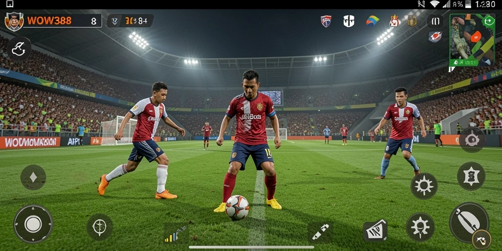 Gameplay WOW388 yang menarik dan mendebarkan dalam permainan sepak bola.